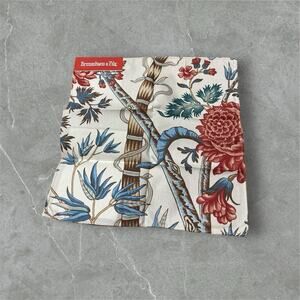 NEW SAMPLE Brunschwig &‎ Fils Floral Luberon Print in Red/ Blue 12.5” X 12.5”